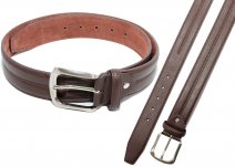 2768 BROWN 1.5" ELEPHNT GRAIN, STITCH, NICKL BUCKL M (32"-36")