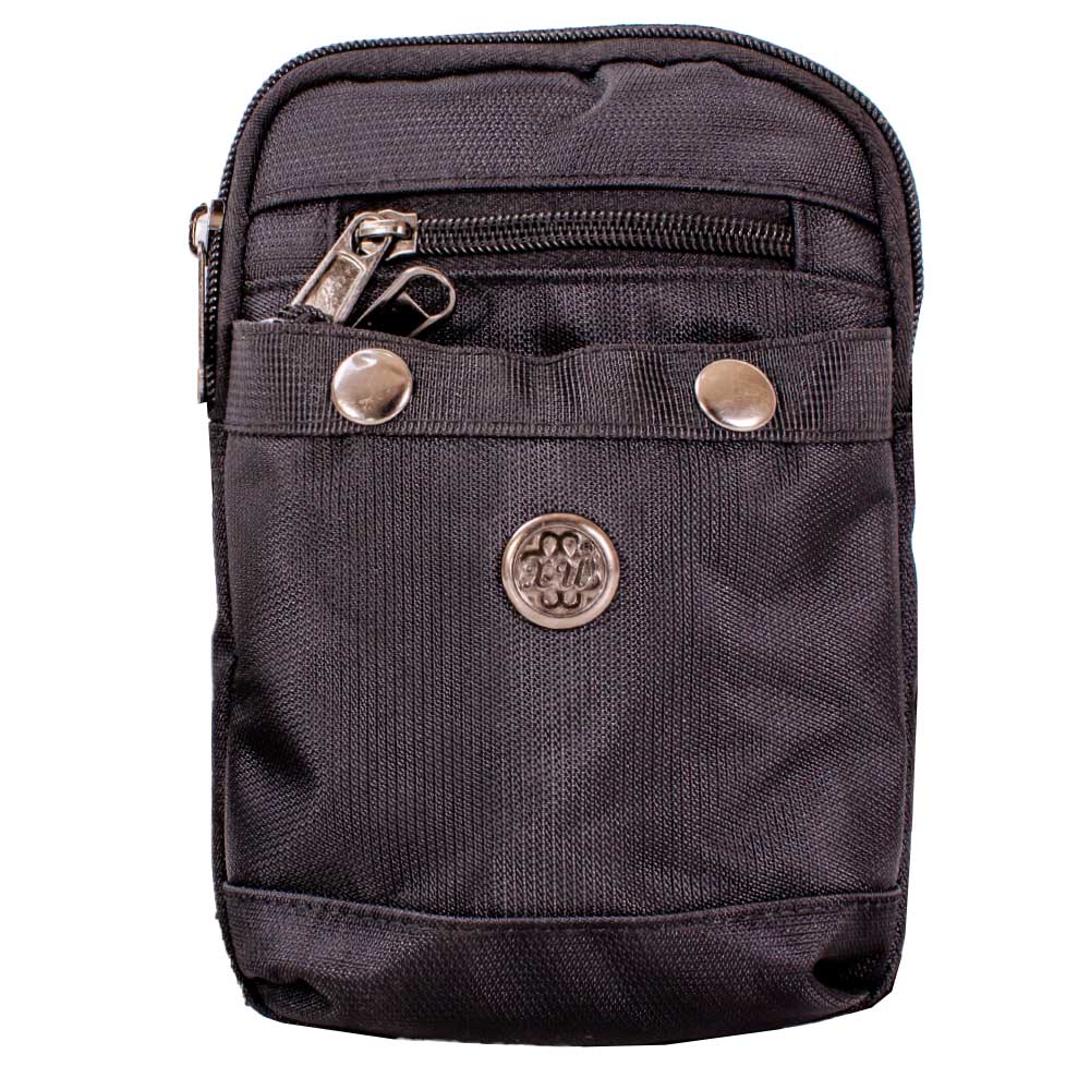 LL-259 BLACK POLYESTER 4 ZIP X-BODY BAG - Image 2