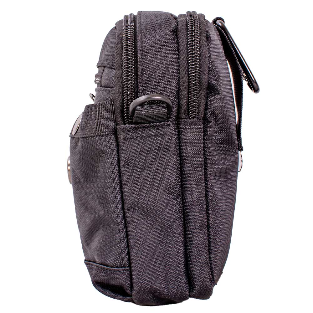 LL-259 BLACK POLYESTER 4 ZIP X-BODY BAG - Image 3