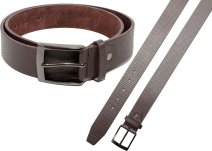 2760 brown 1.5" woven prnt w/ brushed nickl buckl M (32"-36")