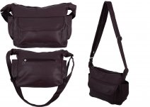 5731  TOP ZIP PU BAG WTH FRONT ZIP, BCK ZIP & SD PDARK BROWN