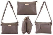 JBFB360 GREY PU HANDBAG WITH MULTIPLE POCKETS