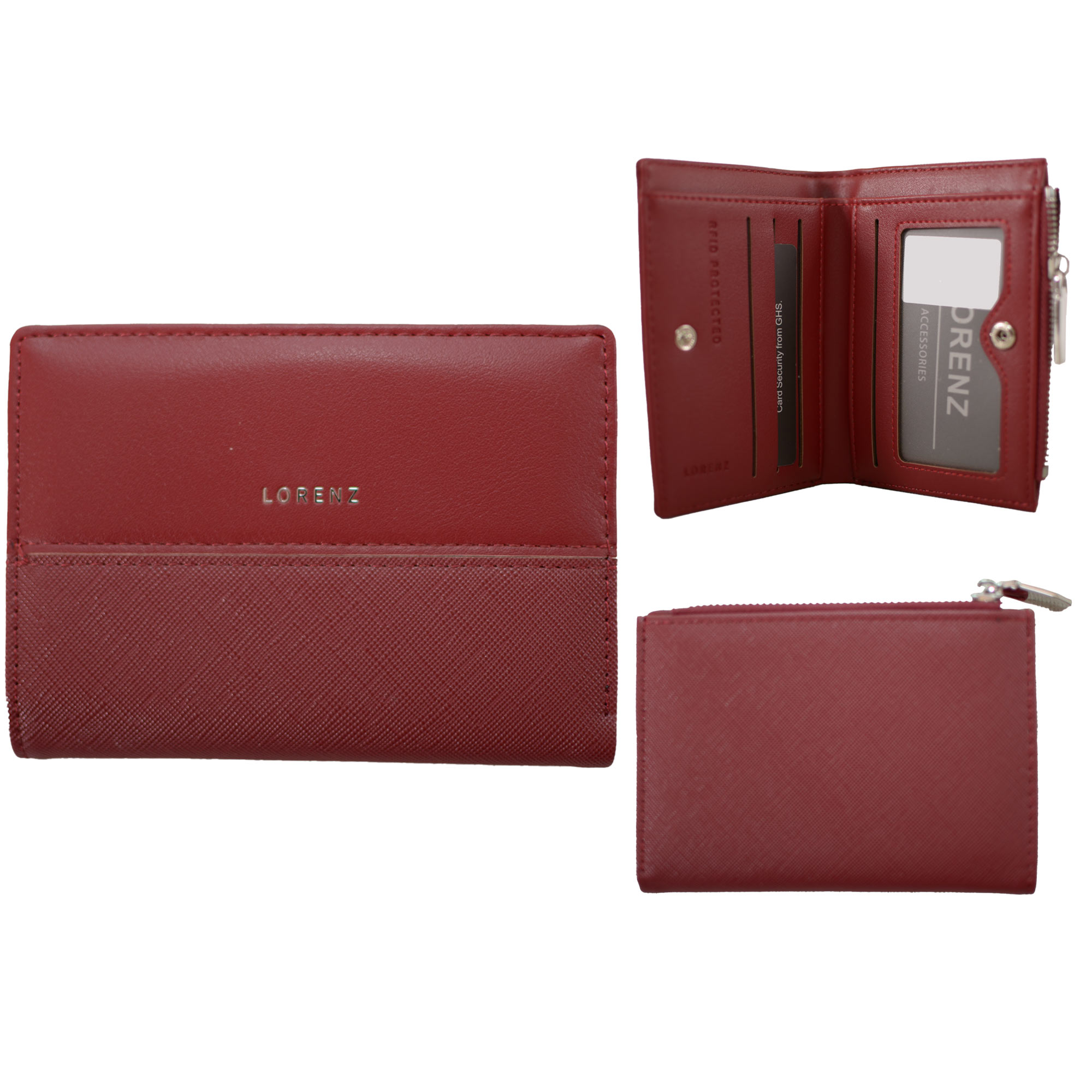 7277 BURGUNDY BIFOLD PURSE