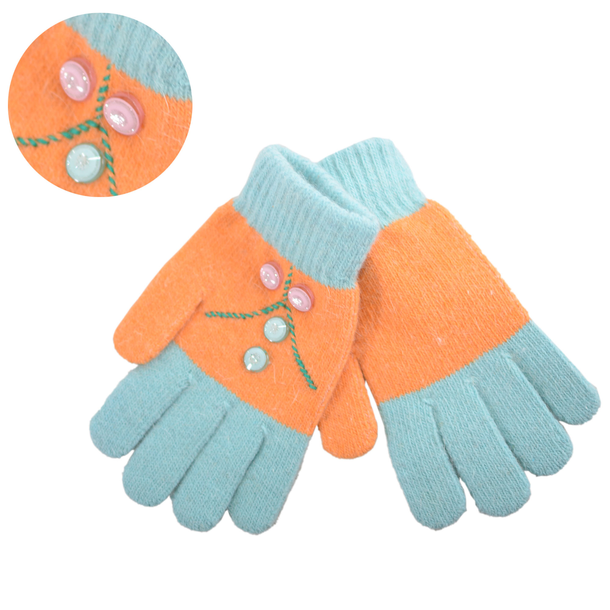 8894 ORANGE AND BLUE KIDS GLOVES