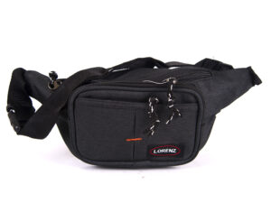2511 BLACK bumbag with 2 top zips & 2 front zips