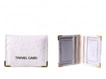 1500 Grained PU Travel Card Holder WHITE