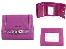 7457 PURPLE PU PURSE  WITH POPPERED FRONT & CHAIN DETAIL