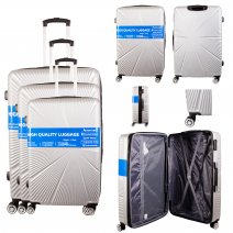T-HC-29 SILVER SET OF 3 TRAVEL TROLLEY SUITCASE