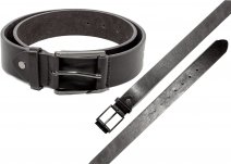 2762 BLACK 1.5" T-TONE GRAIN BELT W GUN METAL BUC M(32"-36")