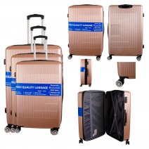 T-HC-30 ROSE GOLD SET OF 3 TRAVEL TROLLEY SUITCASE