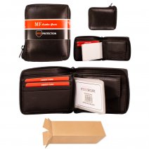 52 BLACK MF RFID FULLY ZIP LOCK LEATHER WALLET BOX OF 10