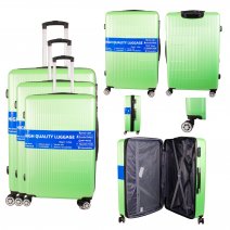 T-HC-30 LIME GREEN SET OF 3 TRAVEL TROLLEY SUITCASE