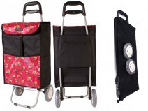 6961 2 WHEEL SHOPPING TROLLEY  FUCHSIA OWLS