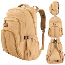 EA-CA53227 KHAKI CANVAS BACKPACK