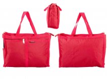 LL-246 RED POLYESTER SHOPPING STORAGE BAG