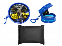1564-9183 NAVY BATMAN ROUND ZIPPED COIN PURSE PACK OF 20