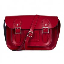11 CIRCLE RED PATENT SATCHEL