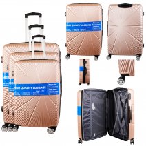 T-HC-29 ROSE GOLD SET OF 3 TRAVEL TROLLEY SUITCASE