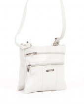 1941 SMALL TWIN SECTION NAPPA BAG WITH 4 ZIPES WHITE