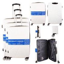 T-HC-29 WHITE SET OF 3 TRAVEL TROLLEY SUITCASE