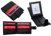 PR-03  COW NAPPA BRANDED MEN'S WALLET RFID