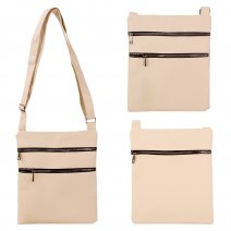 JBHB2567 CHAMPAGNE X-BODY 3 ZIP SHOULDER BAG