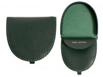 1590 Med. Horse-Shoe-Shape Gents Tray Purse DARK GREEN