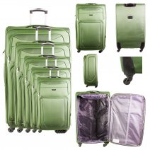 HD-918 GREEN TRAVEL TROLLEY SET OF 5