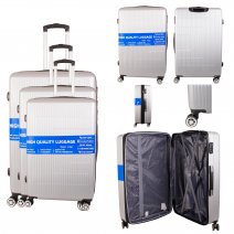 T-HC-30 SILVER SET OF 3 TRAVEL TROLLEY SUITCASE