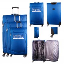 T-SC-02 NAVY BLUE SET OF 3 TRAVEL TROLLEY SUITCASES