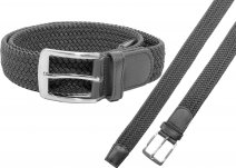 2796 GREY UNISEX STRETCHY WOVEN CASUAL BELT M/L (32"-36")