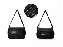 1974  S.Nappa Bag wth Front Flap & Multi Zips