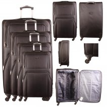 H-032 BLACK TRAVEL TROLLEY SET OF 4