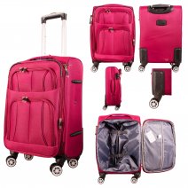 TC-S-02 BURGUNDY 20" CABIN-SIZE TRAVEL TROLLEY SUITCASE