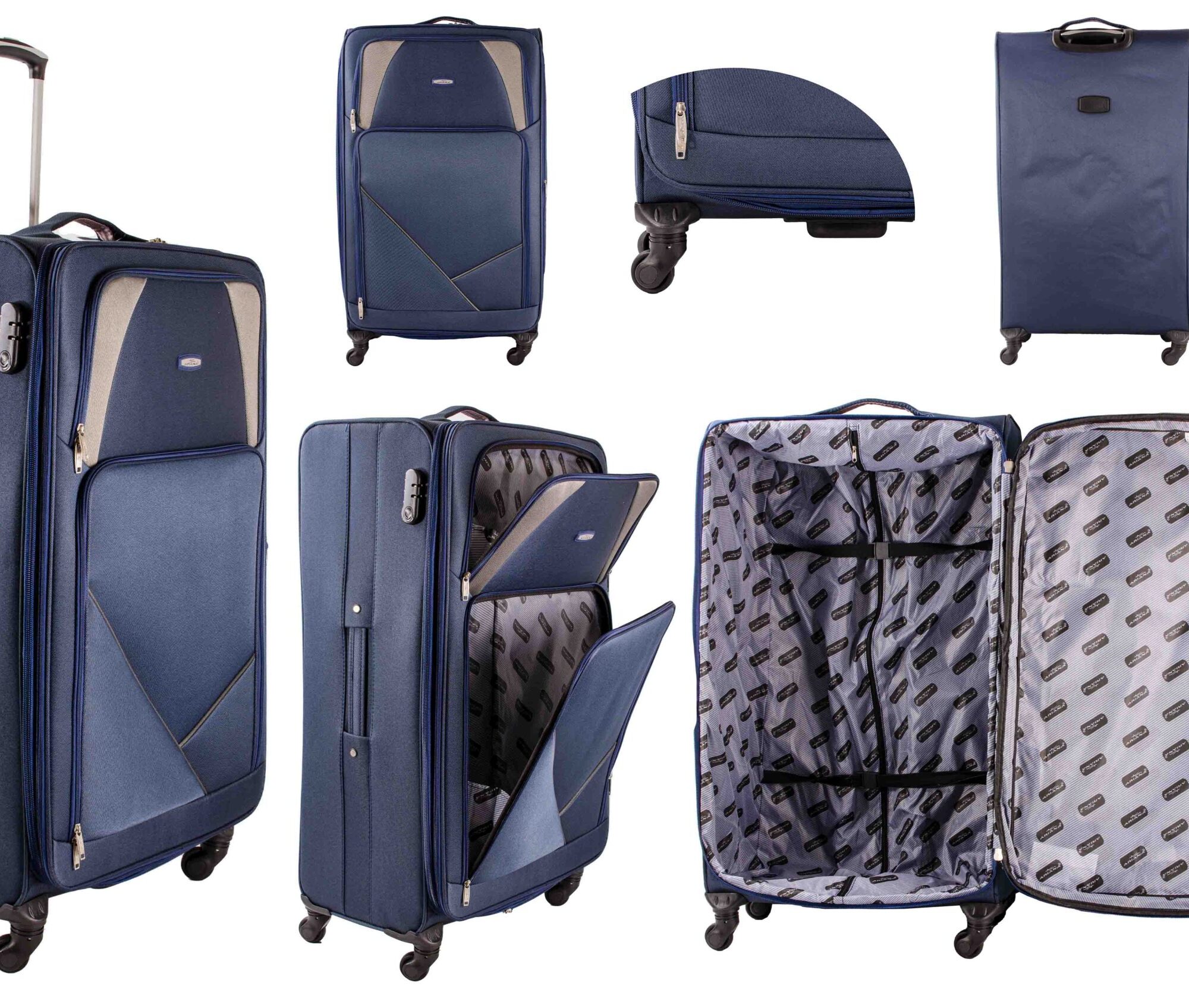 AR800 SPINNER 360 DEGREE NAVY & GREY 33'' TROLLEY SUITCASE