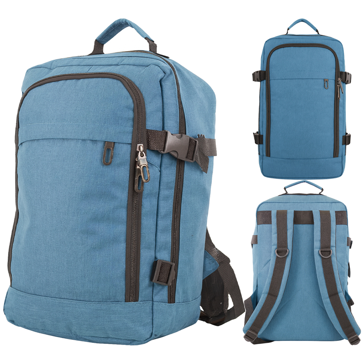 BP-120 BLUE RYANAIR UNDERSEAT CABIN-FRIENDLY RUCKSACK W/MUL ZIP