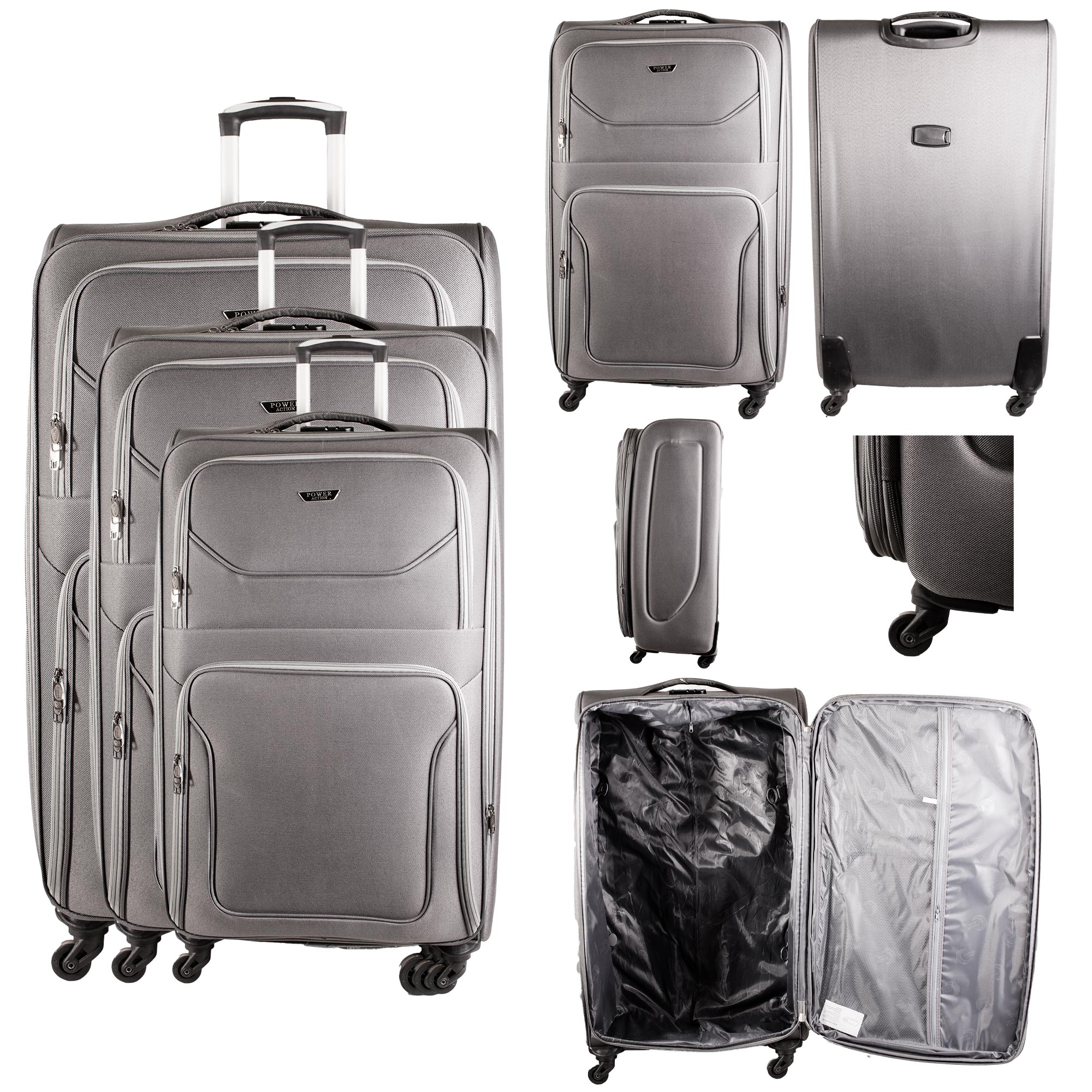 HD-039 GREY TRAVEL TROLLEY SET OF 3
