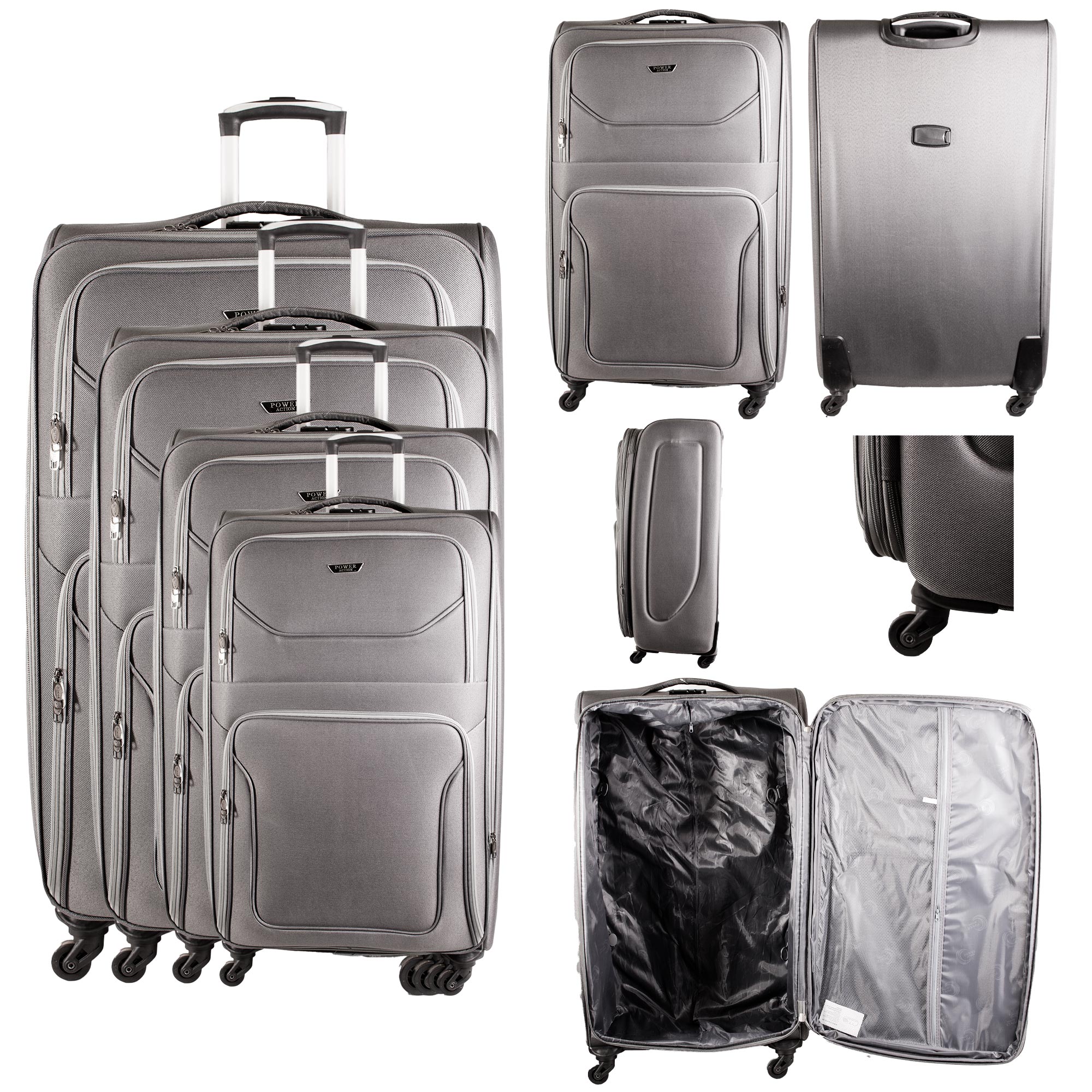 HD-039 GREY TRAVEL TROLLEY SET OF 4