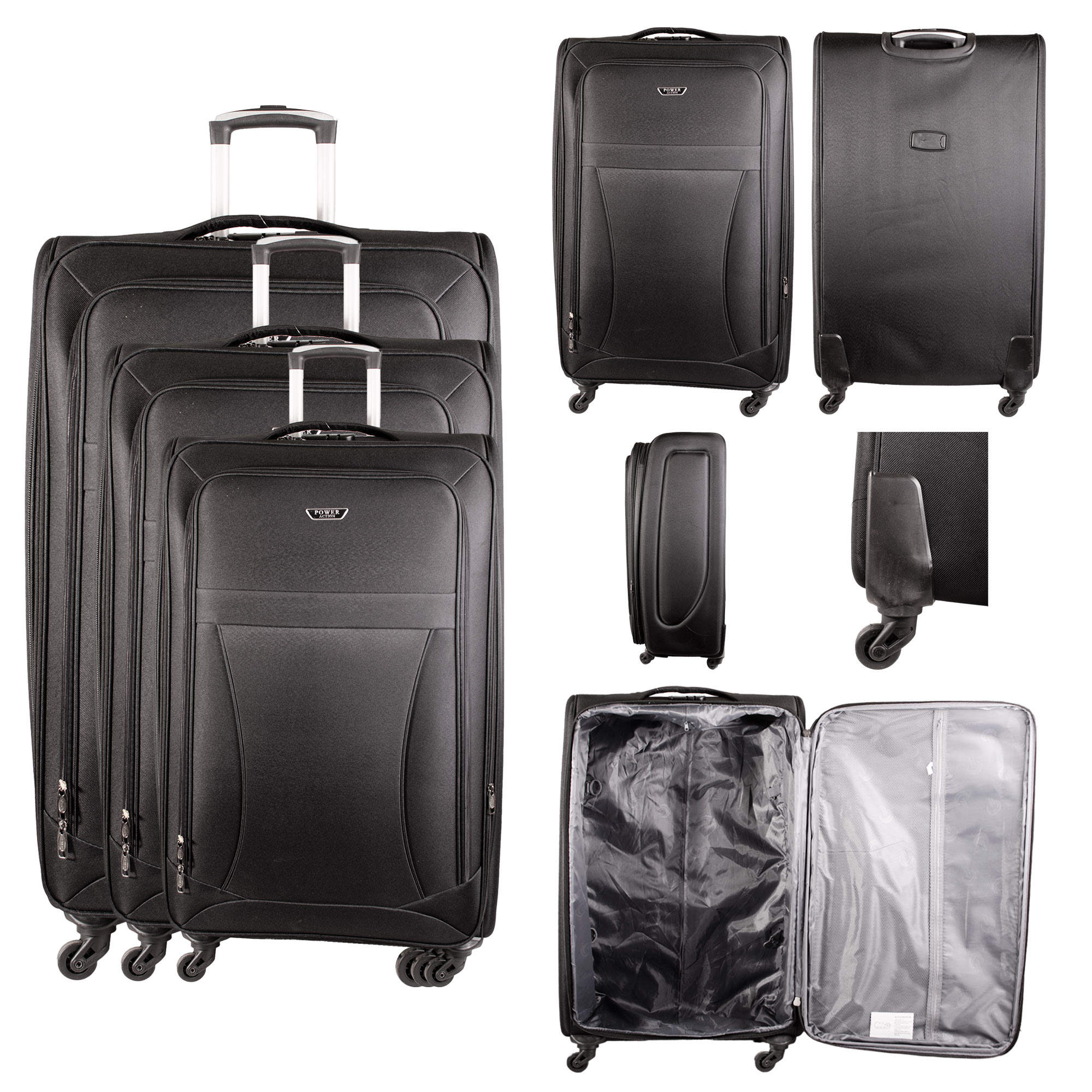 HD-201907 BLACK TRAVEL TROLLEY SET OF 3