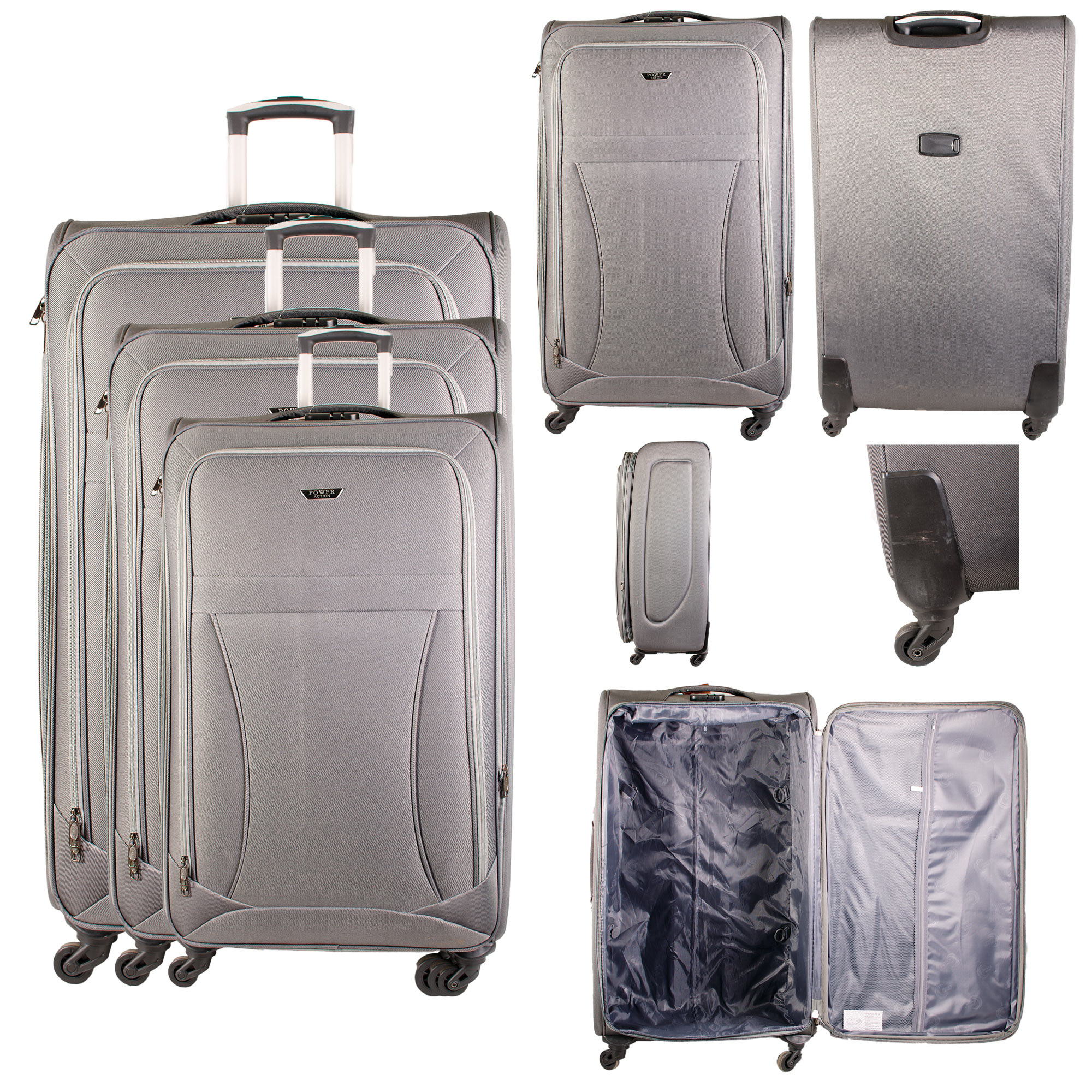 HD-201907 GREY TRAVEL TROLLEY SET OF 3