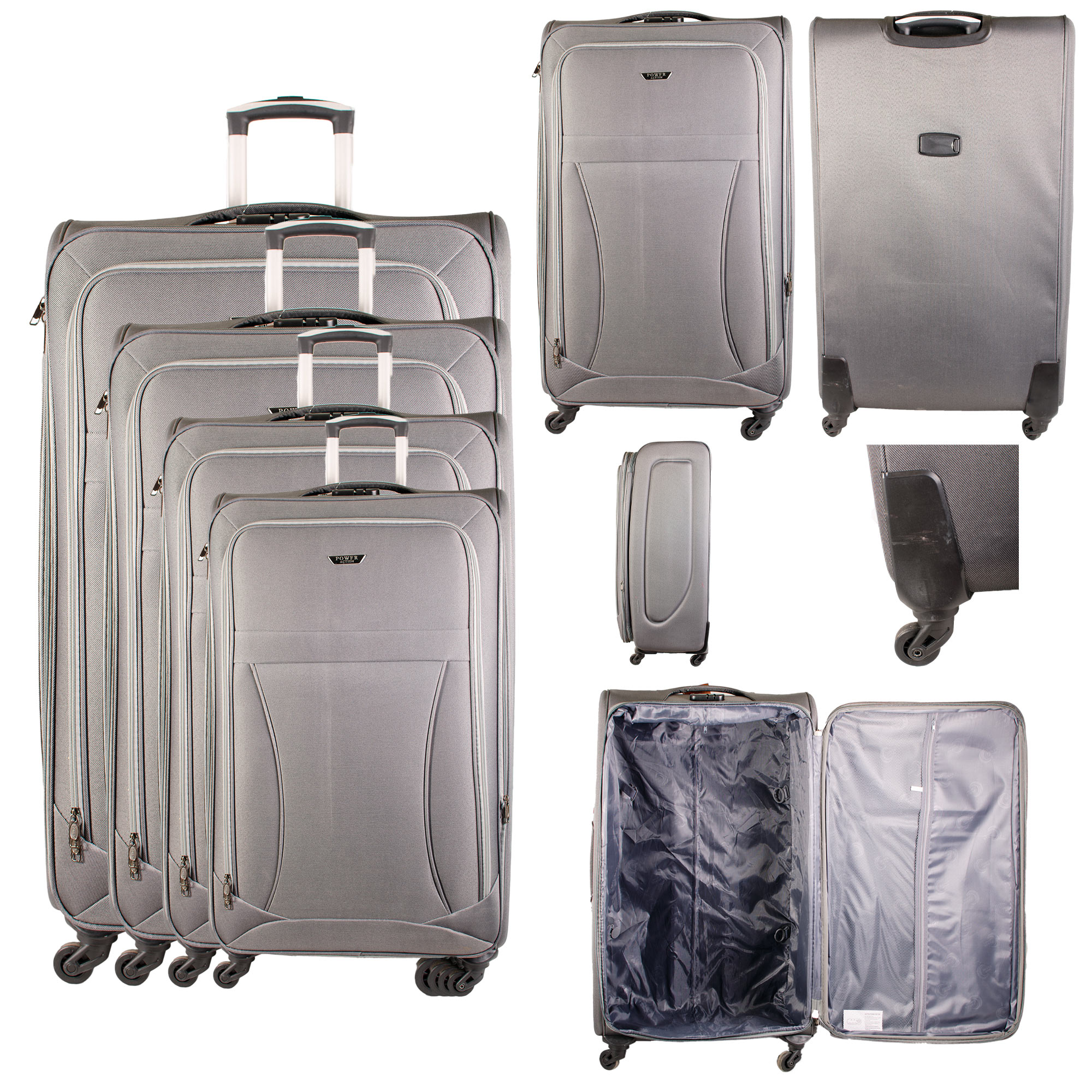 HD-201907 GREY TRAVEL TROLLEY SET OF 4