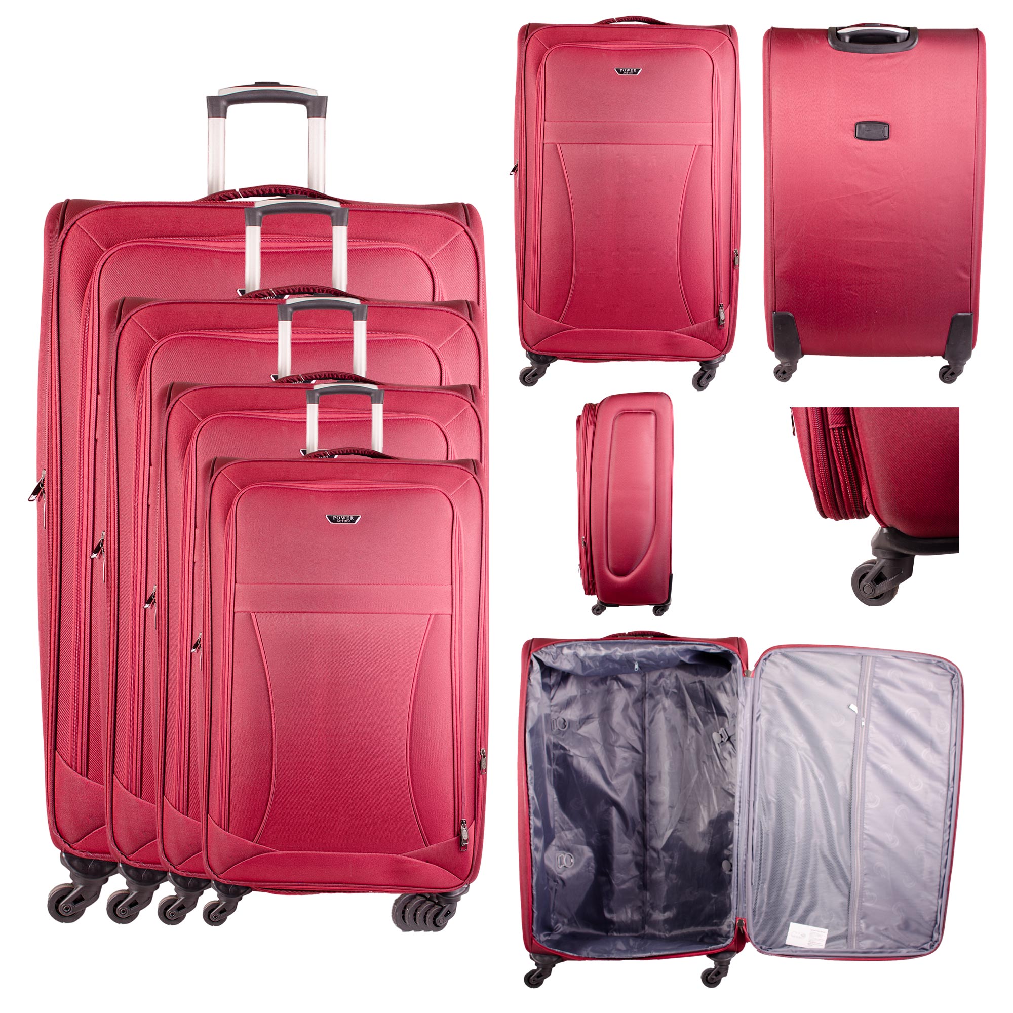HD-201907 RED TRAVEL TROLLEY SET OF 4