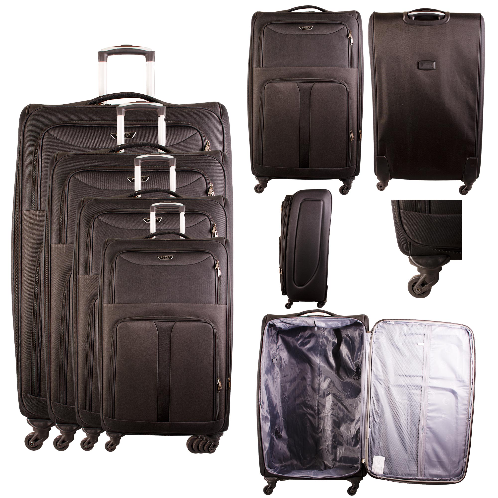 HD-223 BLACK TRAVEL TROLLEY SET OF 4