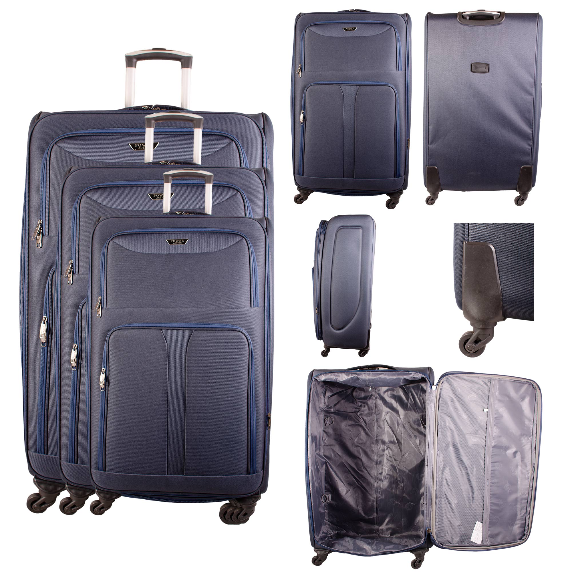 HD-223 NAVY TRAVEL TROLLEY SET OF 3
