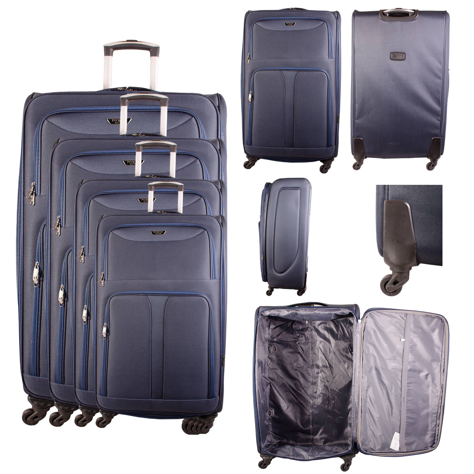 HD-223 NAVY TRAVEL TROLLEY SET OF 4