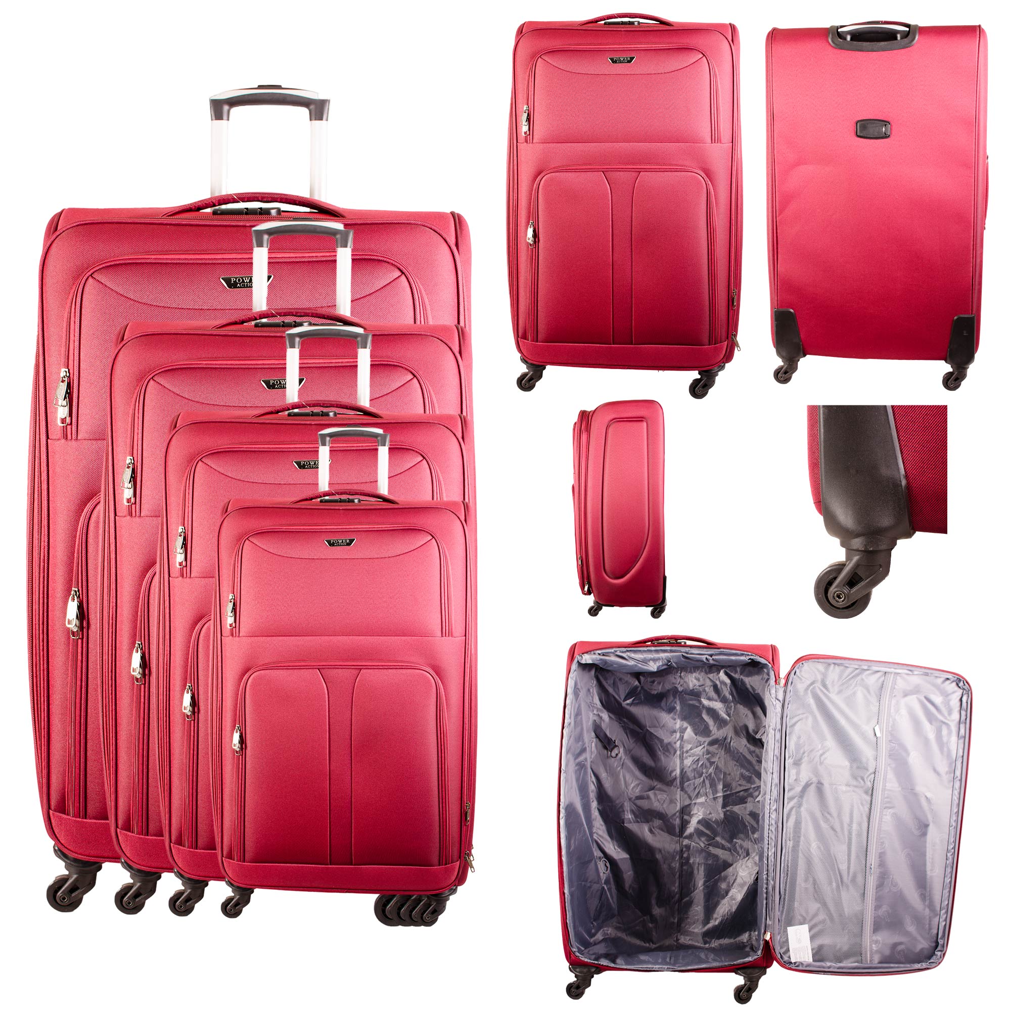 HD-223 RED TRAVEL TROLLEY SET OF 4