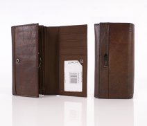 3713  BURGUNDY 17cm Cow Hide Concertina Purse