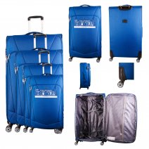 T-SC-02 NAVY BLUE SET OF 4 TRAVEL TROLLEY SUITCASES