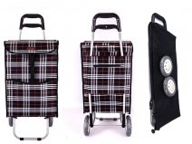 6961 2 WHEEL SHOPPING TROLLEY  BLACK STRIPES LORENZ