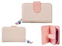 7131 BEIGE  Med Popper Flp Ovr Ccrd & Note Sec Prse wth Z